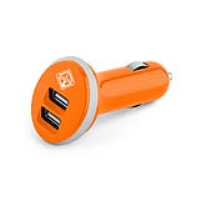 Orange Dual USB Car Charger - International