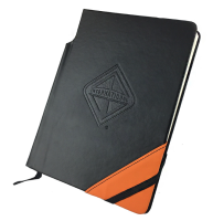 Triangle 80-Page Lined Notebook w/ Pen Holder - International Logo Debossed